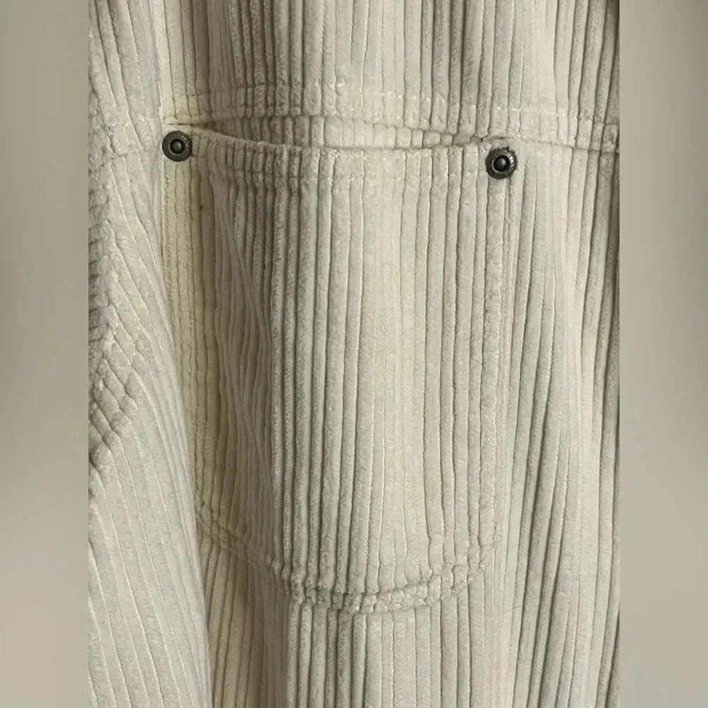 Venezia Wide Corduroy Like Zip Front Shacket Fall Cozy Vintage Utility - Picture 8 of 10